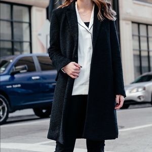 Mango Black Wool Peacoat